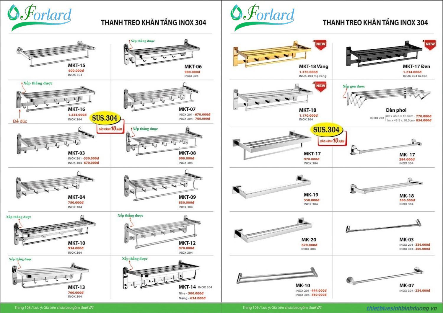 Thiết bị vệ sinh FORLARD Catalogue và Bảng giá mới nhất /Page 54